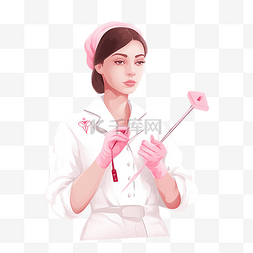 职业粉色图片_护士节粉色卡通女神