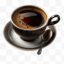 陶瓷勺子图片_黑咖啡饮品勺子透明