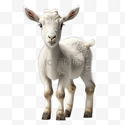 小羊羔动物白色透明