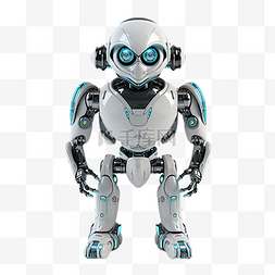 蓝色智能机器人图片_机器人蓝色反光
