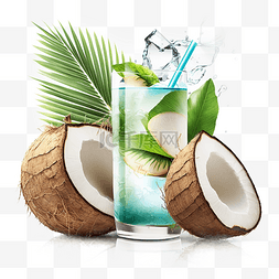夏天清凉椰子水