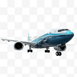 飞机蓝色帅气客机
