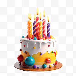 双层奶油蛋糕图片_生日蛋糕蜡烛庆祝透明