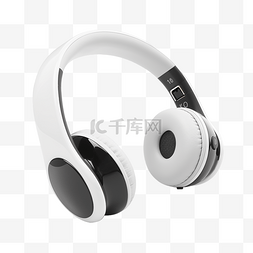 耳机带麦图片_耳机头戴式耳机白色透明