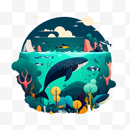 海洋生命插画