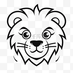 狮子狮子黑白画图片_剪贴画和矢量设计草图的狮子脸轮