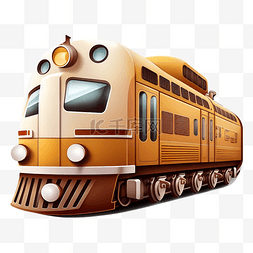 火车卡通黄色图案