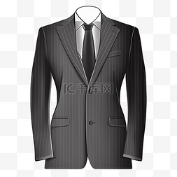 套装深灰色西服黑色领带