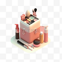 化妆刷和粉图片_口红眼影化妆品收纳盒