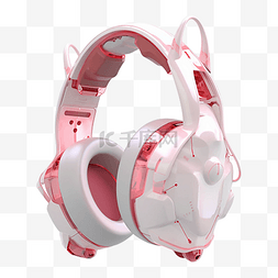 耳麦白色图片_耳机机甲粉色