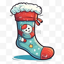 圣诞节圣诞袜雪人图案