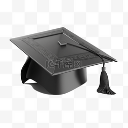 毕业季黑色学士帽