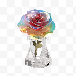 抽象花瓶花图片_玫瑰彩色花瓶