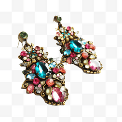 波西米亚风格宝石水晶珠宝首饰耳