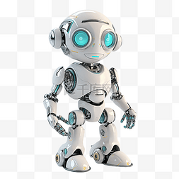 智能机器人ai图片_机器人白色蓝光