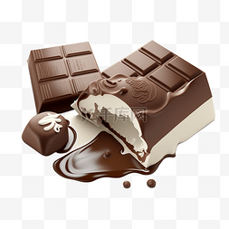 水彩黑巧克力图片_巧克力熔岩棕色