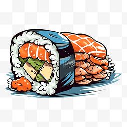 食物寿司三文鱼豆腐图案