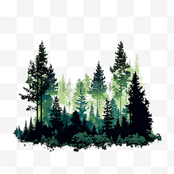 树林深绿层叠