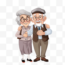 敬老日图片_祖父母日拥抱衬衫眼镜
