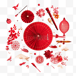 春节红色花朵经典真实效果