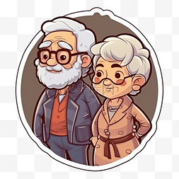 卡通温馨图案图片_祖父母日灰色背景图案