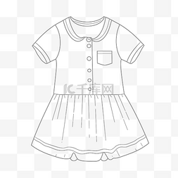 儿童服装详情图片_绘制儿童服装轮廓草图 向量