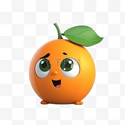 创意搞怪表情图片_可爱橙子惊吓表情包卡通风格