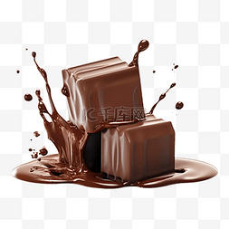 巧克力熔浆图片_巧克力食物三维