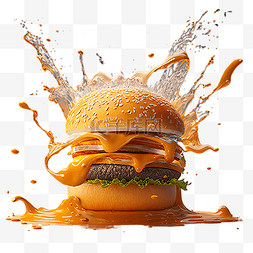 汉堡食品图片_创意汉堡夸张美味食物摄影图