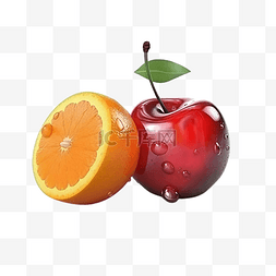 橙子果肉图片_水果切开的橙子樱桃