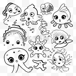 海底儿童涂色页 30 种免费涂鸦动