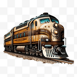 铁路文化图片_火车卡通棕色图案
