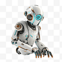 科幻机器人素材图片_机器人蓝色光圈