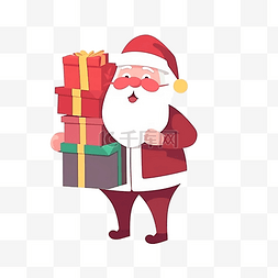 圣诞老人白胡子图片_圣诞节老爷爷送礼盒