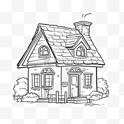 房屋建筑轮廓图片_卡通房屋建筑简单着色页美丽免费