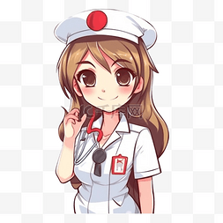 护士节护士咖啡色头发图案