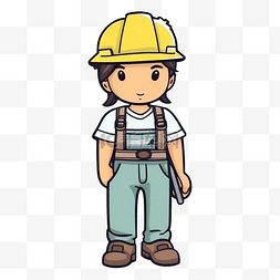 安全帽帽子图片_工程师日女工程师卡通图案