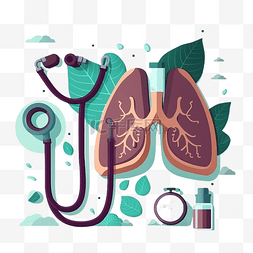 肺部疾病预防卡通