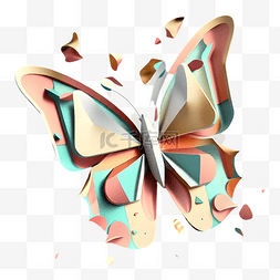 蝴蝶美丽的立体插画