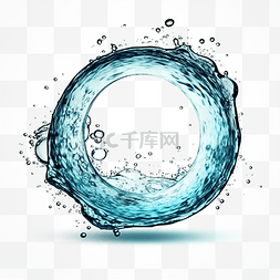 动感水滴水珠水花图片_水圈蓝色透明