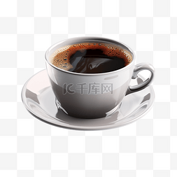 卡通饮料杯剪影图片_黑咖啡咖啡因咖啡杯透明