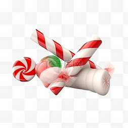 立体拐杖糖图片_圣诞节糖果卡通