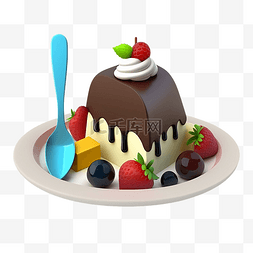 小勺子图片_巧克力蛋糕甜点