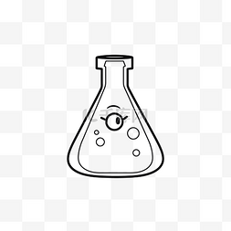 化学测试瓶的线条图插图轮廓草图