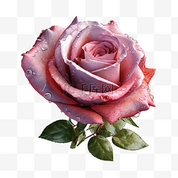玫瑰免抠图图片_玫瑰水珠植物