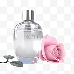 玫瑰化妆品瓶子图片_3d化妆品精美的产品