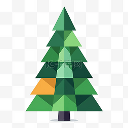 圣诞绿草图片_圣诞节圣诞树扁平抽象