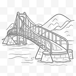 白色的楼梯图片_桥梁着色页免费下载可打印的桥梁
