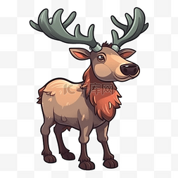 驯鹿插画图片_圣诞节圣诞驯鹿强壮图案