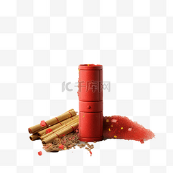 烟花碎碎图片_春节红色烟花碎屑物件真实效果